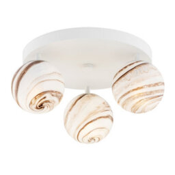 Luminosa Lighting Luminosa Fabio Ceiling Spotlight Clusters White-Brown (Marble Colour), Cream White Ip44