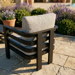 Aluxo Andros 5-Seater Luxury Lounge Set - Onyx Aluminium & Sintered Stone Table - thumbnail 4