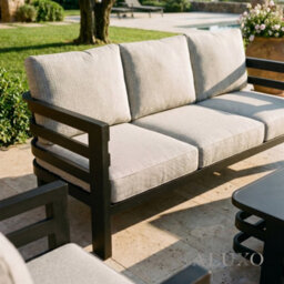 Aluxo Andros 5-Seater Luxury Lounge Set - Onyx Aluminium & Sintered Stone Table - thumbnail 6