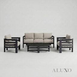 Aluxo Andros 5-Seater Luxury Lounge Set - Onyx Aluminium & Sintered Stone Table - thumbnail 7