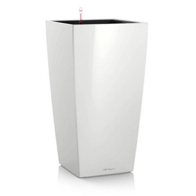 Lechuza Cubico 40 White High-Gloss Plastic Self-Watering Planter With Substrate And Water Level Indicator H75 L40 W40 Cm - image 1