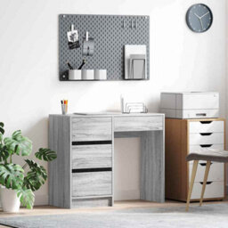 Berkfield Modern Grey Writing Desk Grey Sonoma Engineered Wood Medium Storage - thumbnail 2