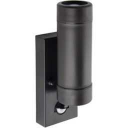 Up & Down Ip44 Outdoor Wall Light With Pir Sensor - 2 X 7W Led Gu10 - Matt Black - thumbnail 3