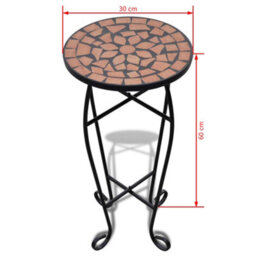 Vidaxl Mosaic Side Table Plant Table Terracotta - thumbnail 5
