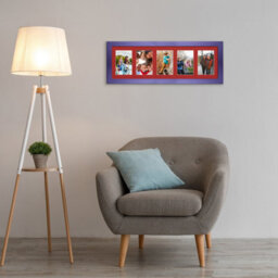 AK Frames 26X8 Purple Sleek Multi Photo Frame With Crimson Mount - Holds 5 Apertures (5X) 6X4 Photos - thumbnail 3