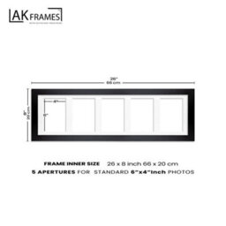 AK Frames 26X8 Purple Sleek Multi Photo Frame With Crimson Mount - Holds 5 Apertures (5X) 6X4 Photos - thumbnail 4
