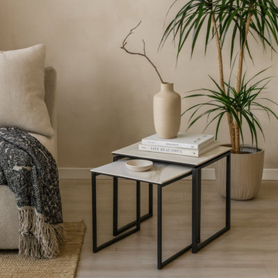 Wyld Haus Durban Square White Ceramic Nesting Coffee Table Set - image 1