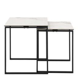 Wyld Haus Durban Square White Ceramic Nesting Coffee Table Set - thumbnail 4