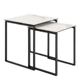 Wyld Haus Durban Square White Ceramic Nesting Coffee Table Set - thumbnail 3