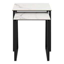 Wyld Haus Durban Square White Ceramic Nesting Coffee Table Set - thumbnail 5