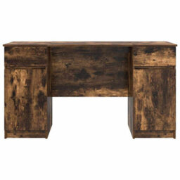 Berkfield Desk Smoked Oak 140X49X76 Cm Engineered Wood - thumbnail 7