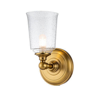 Luminosa Lighting Elstead Feiss Hugeunot Lake Wall Lamp Burnished Brass, Ip44