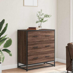 Walplus Sideboard Brown Oak 68X35X76 Cm Engineered Wood And Metal - thumbnail 3