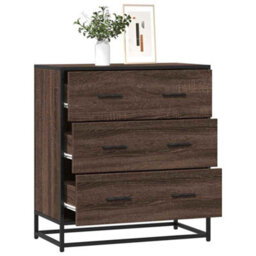 Walplus Sideboard Brown Oak 68X35X76 Cm Engineered Wood And Metal - thumbnail 1