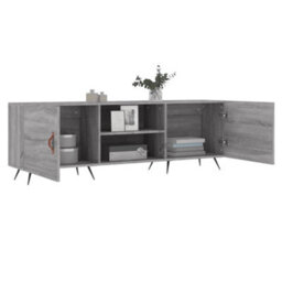 Berkfield Sturdy Tv Cabinet Grey Sonoma 150X30X50 Cm Engineered Wood - thumbnail 4