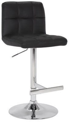 Lamboro Allegro Real Leather Bar Stool, Lumbar Support With Gas Lift Feature, Breakfast Barstool, Black - image 1