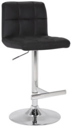 Lamboro Allegro Real Leather Bar Stool, Lumbar Support With Gas Lift Feature, Breakfast Barstool, Black - thumbnail 1