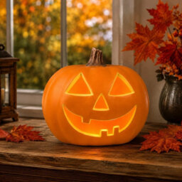 Hallow Scream 35Cm Led Pumpkin Light Up Halloween Jack O Lantern Decoration - thumbnail 3