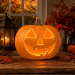 Hallow Scream 35Cm Led Pumpkin Light Up Halloween Jack O Lantern Decoration - thumbnail 1