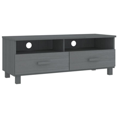 Berkfield Sturdy Tv Cabinet Dark Grey 106X40X40 Cm Solid Wood Pine - image 1