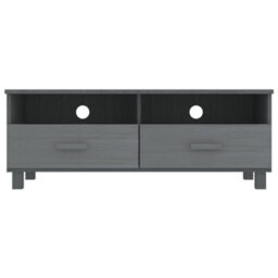 Berkfield Sturdy Tv Cabinet Dark Grey 106X40X40 Cm Solid Wood Pine - thumbnail 3