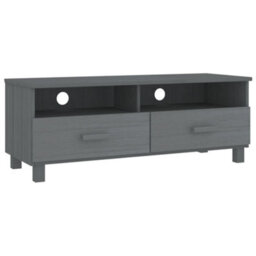 Berkfield Sturdy Tv Cabinet Dark Grey 106X40X40 Cm Solid Wood Pine - thumbnail 1