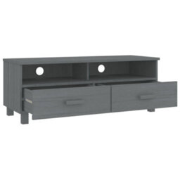Berkfield Sturdy Tv Cabinet Dark Grey 106X40X40 Cm Solid Wood Pine - thumbnail 5