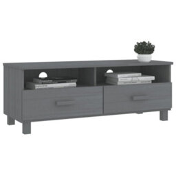 Berkfield Sturdy Tv Cabinet Dark Grey 106X40X40 Cm Solid Wood Pine - thumbnail 6