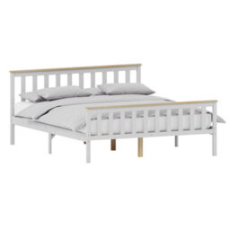 Lassic Vida Designs Milan White & Pine 5Ft King Size Wooden Bed Frame - High Foot End - thumbnail 8
