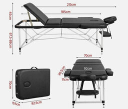 Massage Table 3 Fold Masage Bed Alumium Alloy Massage Couch Portable Salon Bed - thumbnail 2