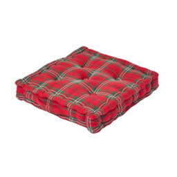 Homescapes Cotton Edward Tartan Floor Cushion, 50 X 50 Cm - thumbnail 1