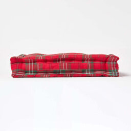 Homescapes Cotton Edward Tartan Floor Cushion, 50 X 50 Cm - thumbnail 5