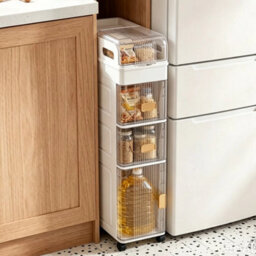 3 Tier Slimline Bathroom Storage Cabinet Narrow - thumbnail 1