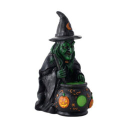 Living And Home Light Up Witch Cauldron Figurine Resin For Halloween Party Tabletop Haunted House Decor - thumbnail 3