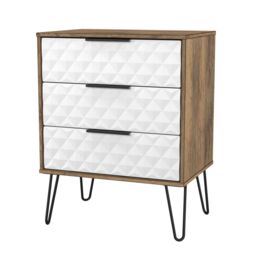Anzio Matt Vintage Oak Effect 3 Drawer Chest (H)737mm (W)575mm (D)395mm - thumbnail 3