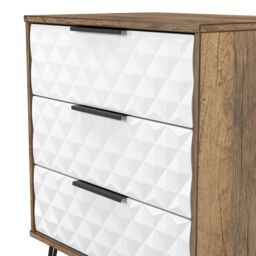 Anzio Matt Vintage Oak Effect 3 Drawer Chest (H)737mm (W)575mm (D)395mm - thumbnail 4
