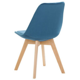 Beliani Blue Velvet Dining Chairs Set Of 2 - Modern Beechwood Legs, Rounded Back, Compact. - thumbnail 5
