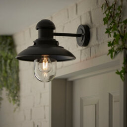 Anson Lighting Konig Outdoor Wall Light Finished In Matt Black And Clear Glass - thumbnail 3