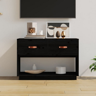Berkfield Tv Cabinet Black 90X40X60 Cm Solid Wood Pine - image 1
