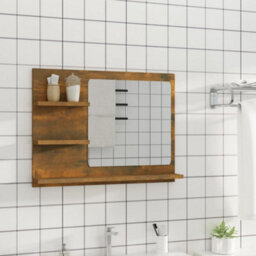Walplus Bathroom Mirror Smoked Oak 60X10.5X45 Cm Engineered Wood - thumbnail 7