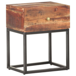 Berkfield Industrial Bedside Table 40X30X50 Cm Rough Acacia Wood - thumbnail 2