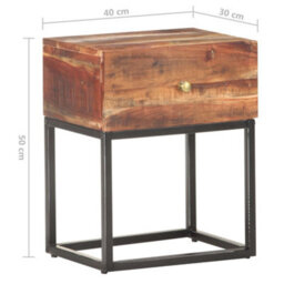 Berkfield Industrial Bedside Table 40X30X50 Cm Rough Acacia Wood - thumbnail 6
