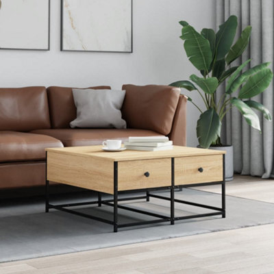 Berkfield Coffee Table Sonoma Oak 80X80X40 Cm Engineered Wood - image 1