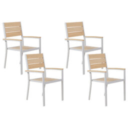 Beliani Set Of 4 Garden Chairs Prato Beige - thumbnail 1