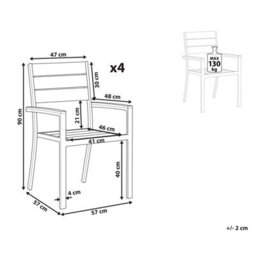 Beliani Set Of 4 Garden Chairs Prato Beige - thumbnail 3