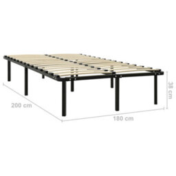 Berkfield Bed Frame Black Metal 180X200 Cm 6Ft Super King - thumbnail 7