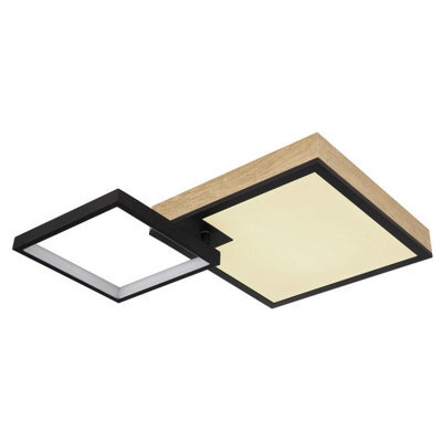 Luminosa Lighting Luminosa Jacky 60X41Cm Integrated Led Semi Flush Ceiling Light Matt Black 2X Led Dimmable 2700-6500K Remote Control - image 1