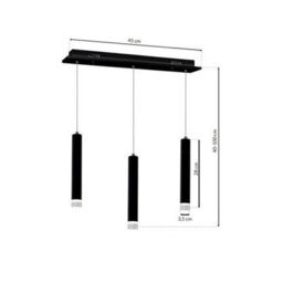 Milagro Carbon Black Led Pendant Lamp 3X5W Eye Catching Contemporary Cylindrical Lights With Built In Low Consumption Light Source - thumbnail 8