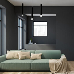 Milagro Carbon Black Led Pendant Lamp 3X5W Eye Catching Contemporary Cylindrical Lights With Built In Low Consumption Light Source - thumbnail 1
