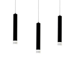 Milagro Carbon Black Led Pendant Lamp 3X5W Eye Catching Contemporary Cylindrical Lights With Built In Low Consumption Light Source - thumbnail 2